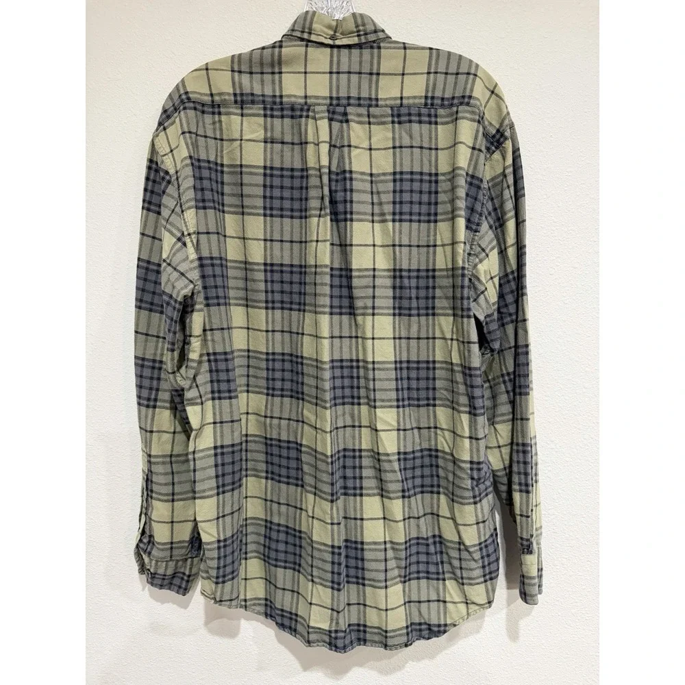 Men's Vintage Banana‎ Republic Plaid Green Flannel 100% Cotton Long Sleeve M